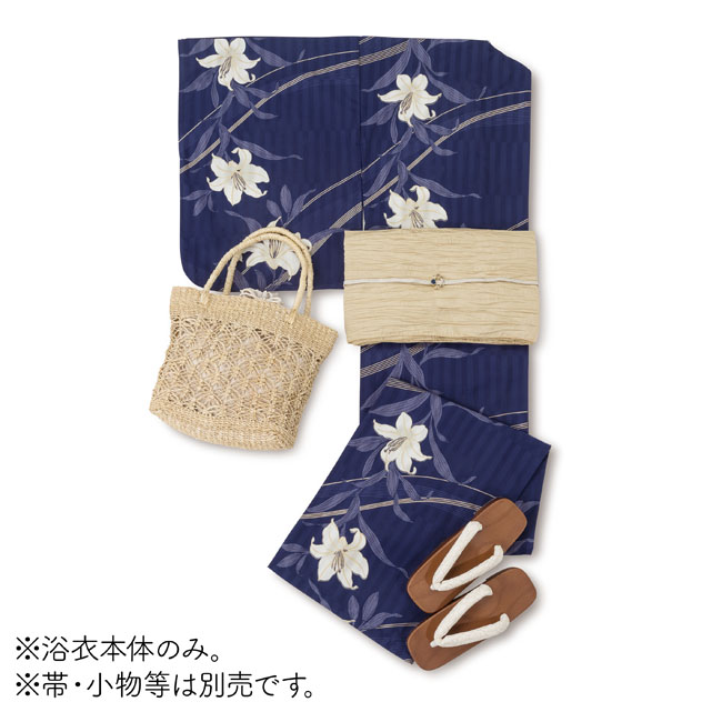 婦人用浴衣 ゆり柄