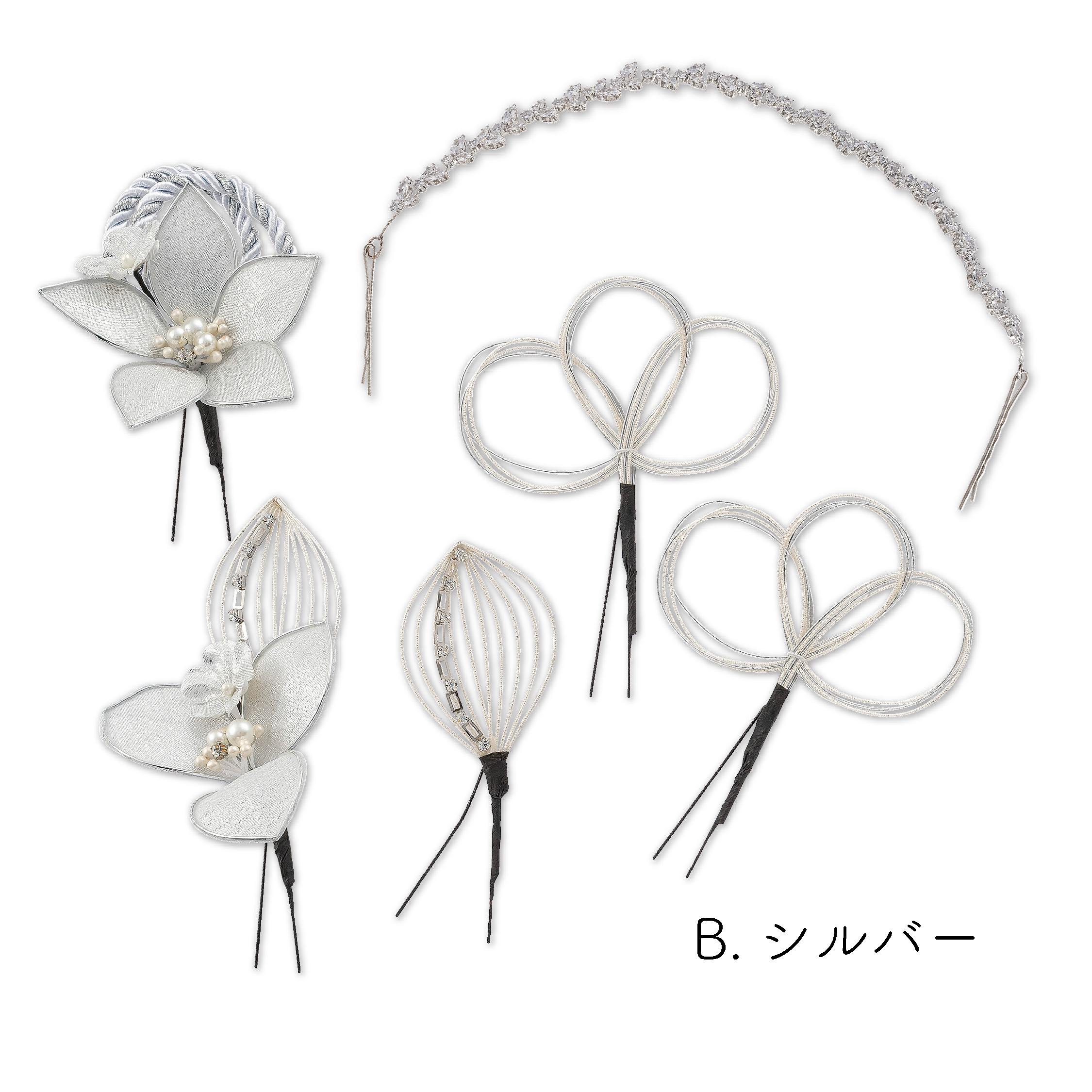 Uピン 6点セット (B)シルバー
