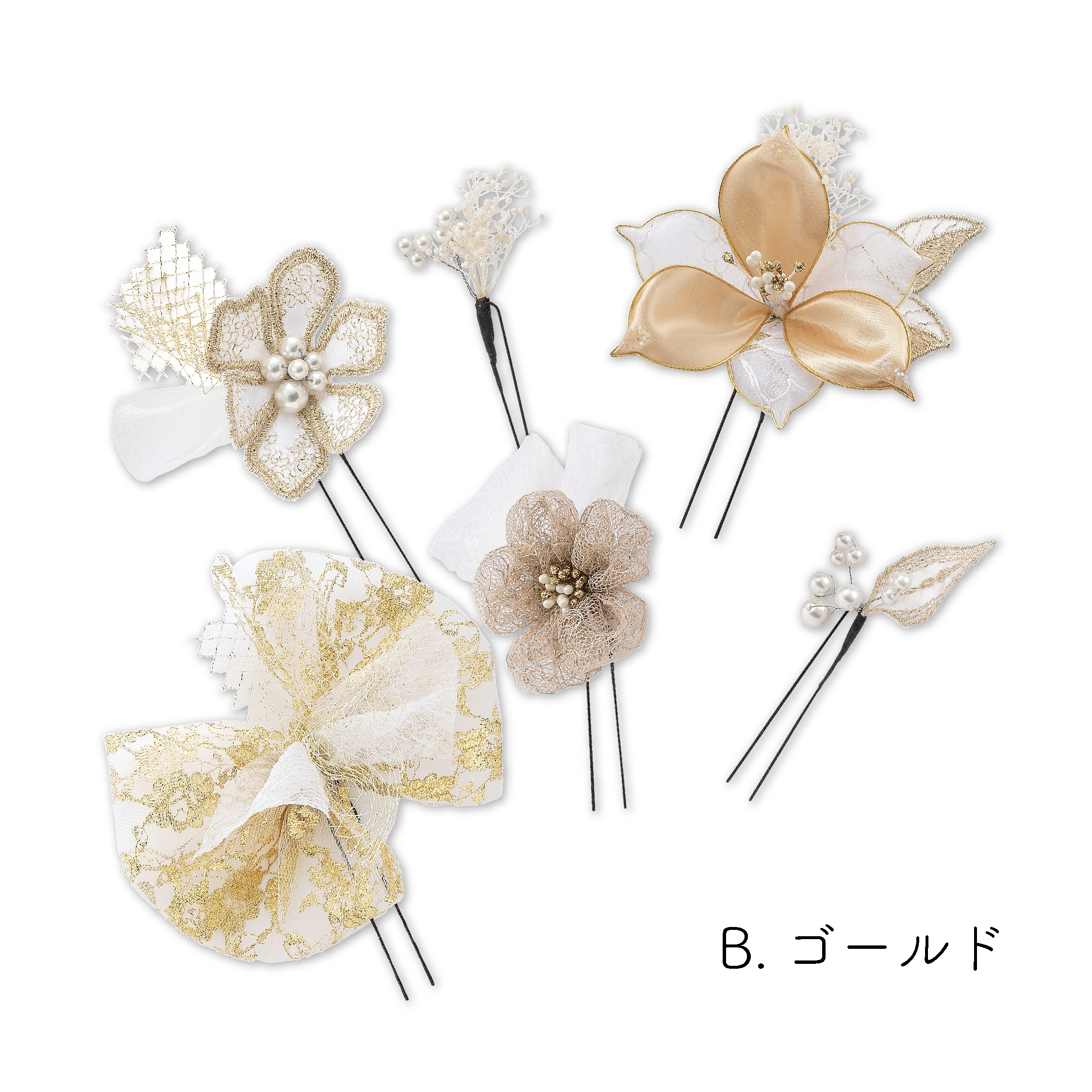 Uピン 6点セット (B)ゴールド